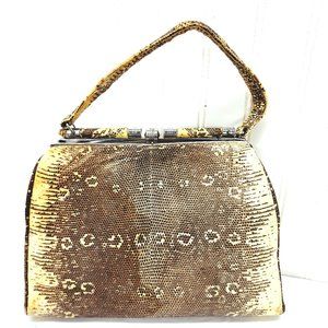 Vintage Women's Purse Faux Snake Skin Brown Tones Shawkee Vain Siam Bangkok